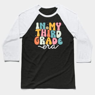 In My 3rd Grade Era Groovy Third Grade Teacher Kids Retro Baseball T-Shirt